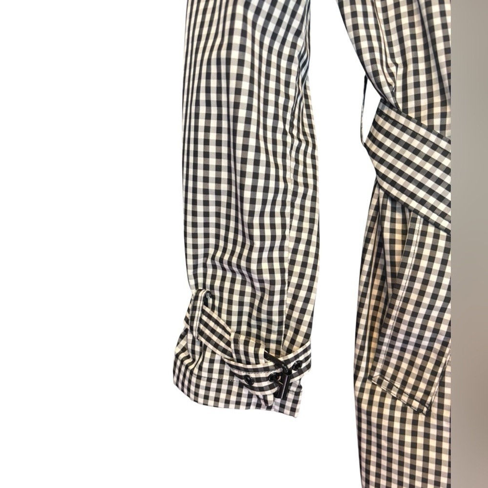 Ralph Lauren Coat Women's 2 Gingham Twill Trench Plaid Rain Double Breasted Belt - Picture 4 of 8